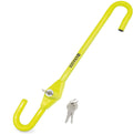 KRASER KR835 Antivol Voiture Volant Pédale, Canne Jaune Haute Visibilité, Verrouillage Sécurité en Acier, Crochet Réglable Plus Extensible, Barre Bloque Volant Universel pour Auto Camping Car Fourgon