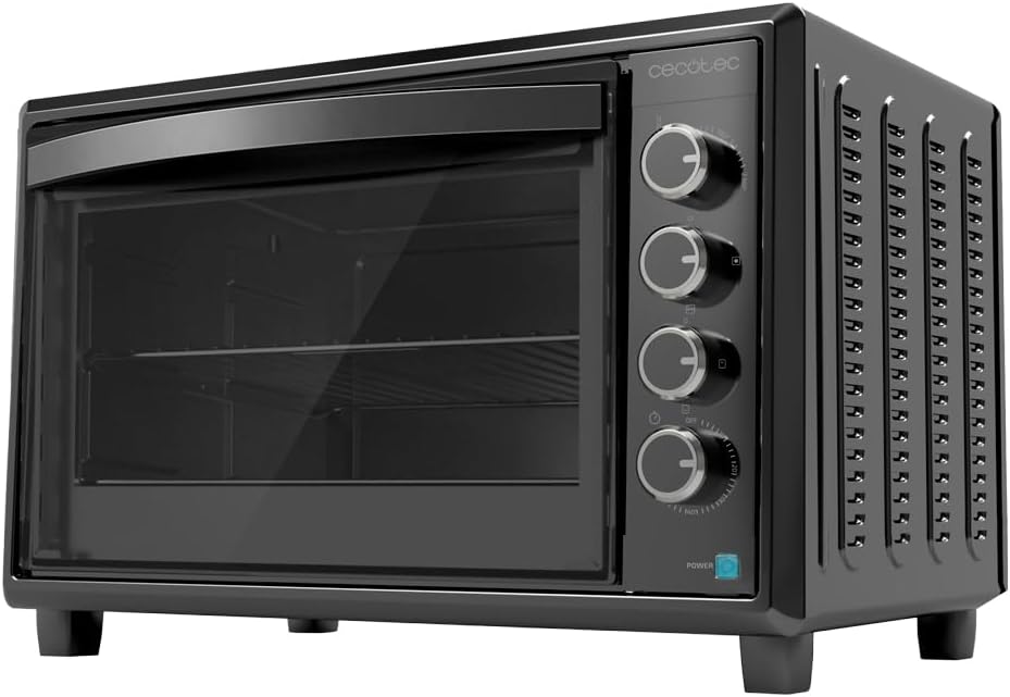 Cecotec Four Convection de Table de 60 Litres Bake&Toast 6090 Black Gyro, 2200 W, Lumière Intérieure, 12 Fonctions, Température Jusqu’à 230o, Porte à Double Verre, Inclut Tournebroche