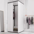 TEENKON Magasin de vêtements, vestiaire portable avec rideau d'ombrage, utilisé dans le bureau, le centre commercial, la boutique, la maison, protection de la vie privée mobile temporaire (blanc, 99,1