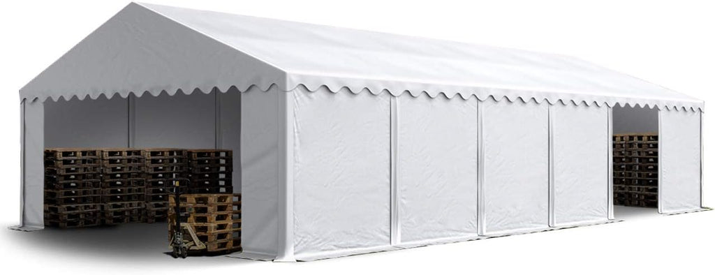TOOLPORT Tente de Stockage 6x12 m abri bache PVC 700 N imperméable Blanc