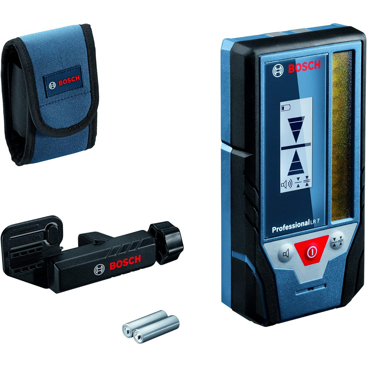 Bosch laser tijdens waterpas werkzaamheden op de muur