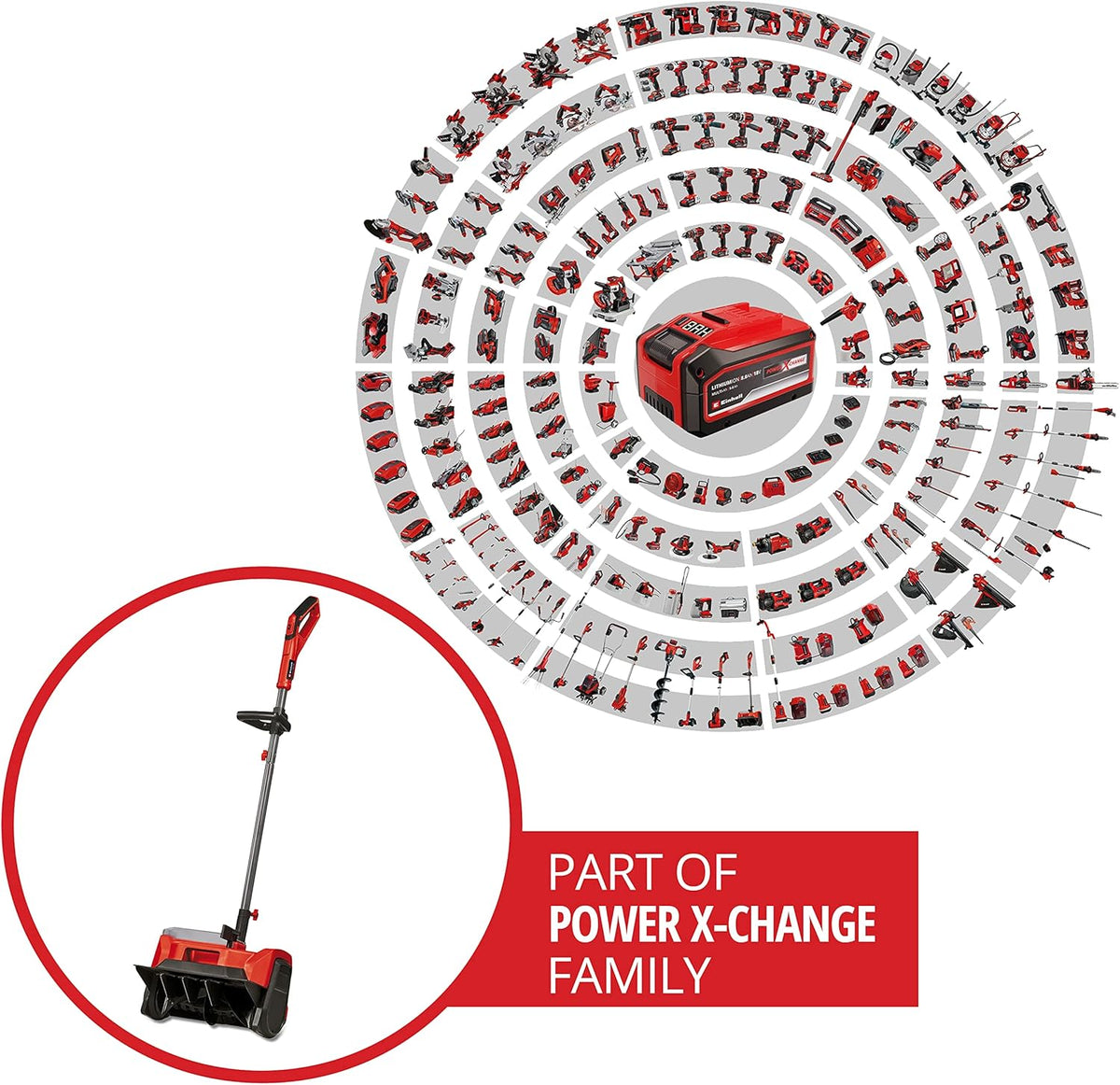 Produktbild: Einhell Akku-Schneefräse GE-ST 36/40 Li E Power X-Change (Li – Frontansicht