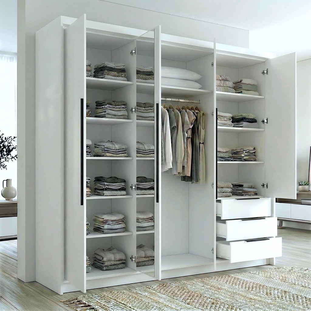 Offener Schrank mit Kleiderstange