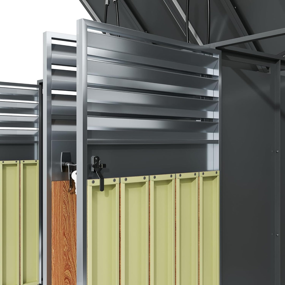 Mülltonnenbox 4er Klappdeckel – Materialdetail