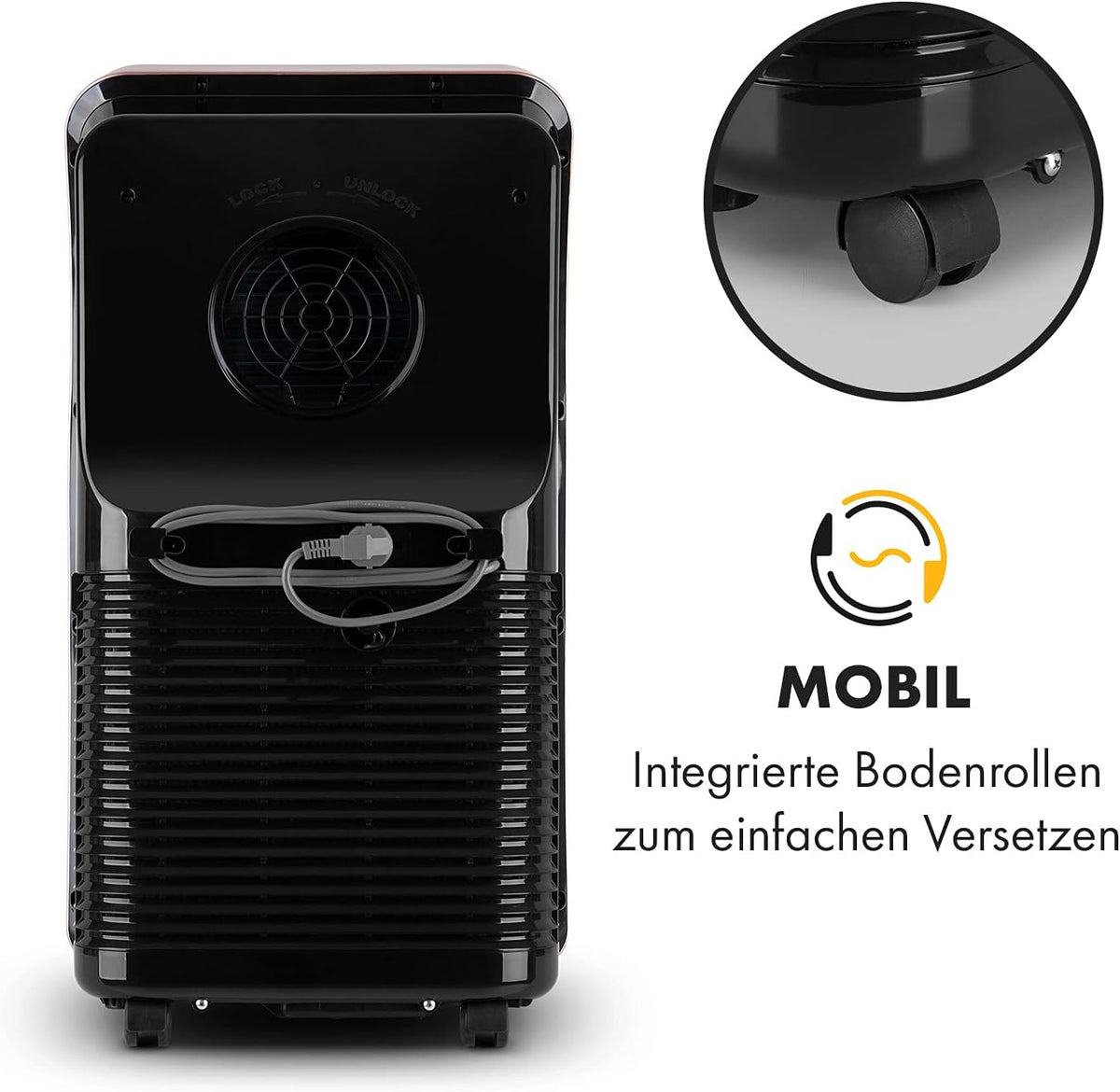 Produktbild: Klarstein Mobile Klimaanlage mit Abluftschlauch – Seitenansicht