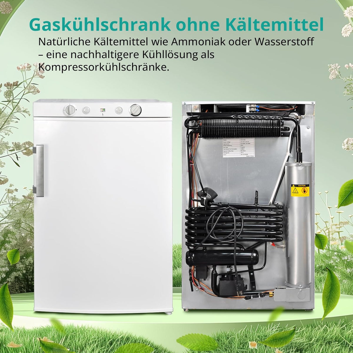 Seitenansicht und Standfüße