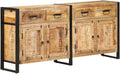 vidaXL Buffet Meuble de Rangement Armoire de Rangement avec 4 Tiroirs et 2 Compartiments Maison Intérieur 172x35x80 cm Bois de Manguier Massif