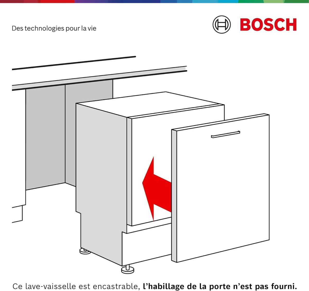 Bosch SMV26AX01F, Série 2, Lave-vaisselle 60 cm, Encastrable