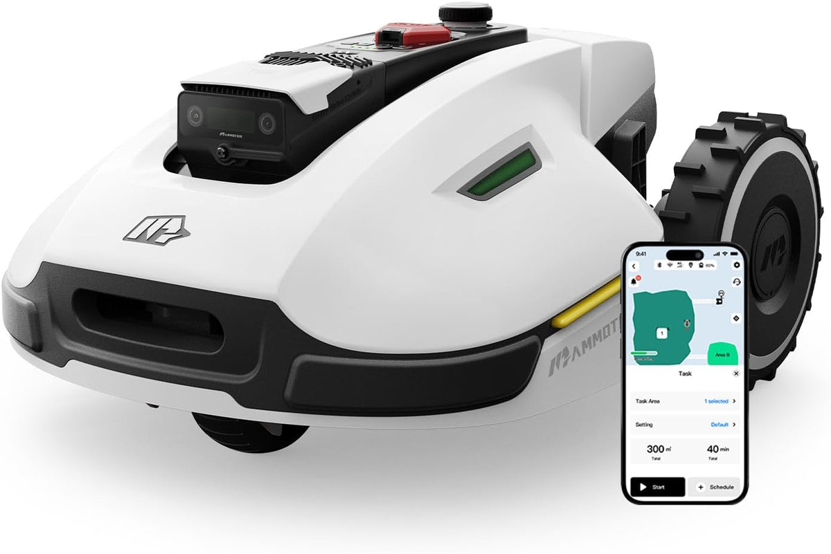 MAMMOTION YUKA 2000 Robot Tondeuse sans Fil Périphérique, NetRTK+Vision, Aucune Antenne RTK Requise, Recommandé 2000 m2, Max. 2400 m2, Pelouse Semblable à Un Tapis, Disque de Coupe Double, Module 4G
