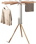 Ergocar étendoir à vêtements Pliable, Séchoir à Rayons en éventail, Etendoir à Linge sur Pied Support Trépied, Pliables Orte-vêtements Suspendu, pour Intérieur et Extérieur