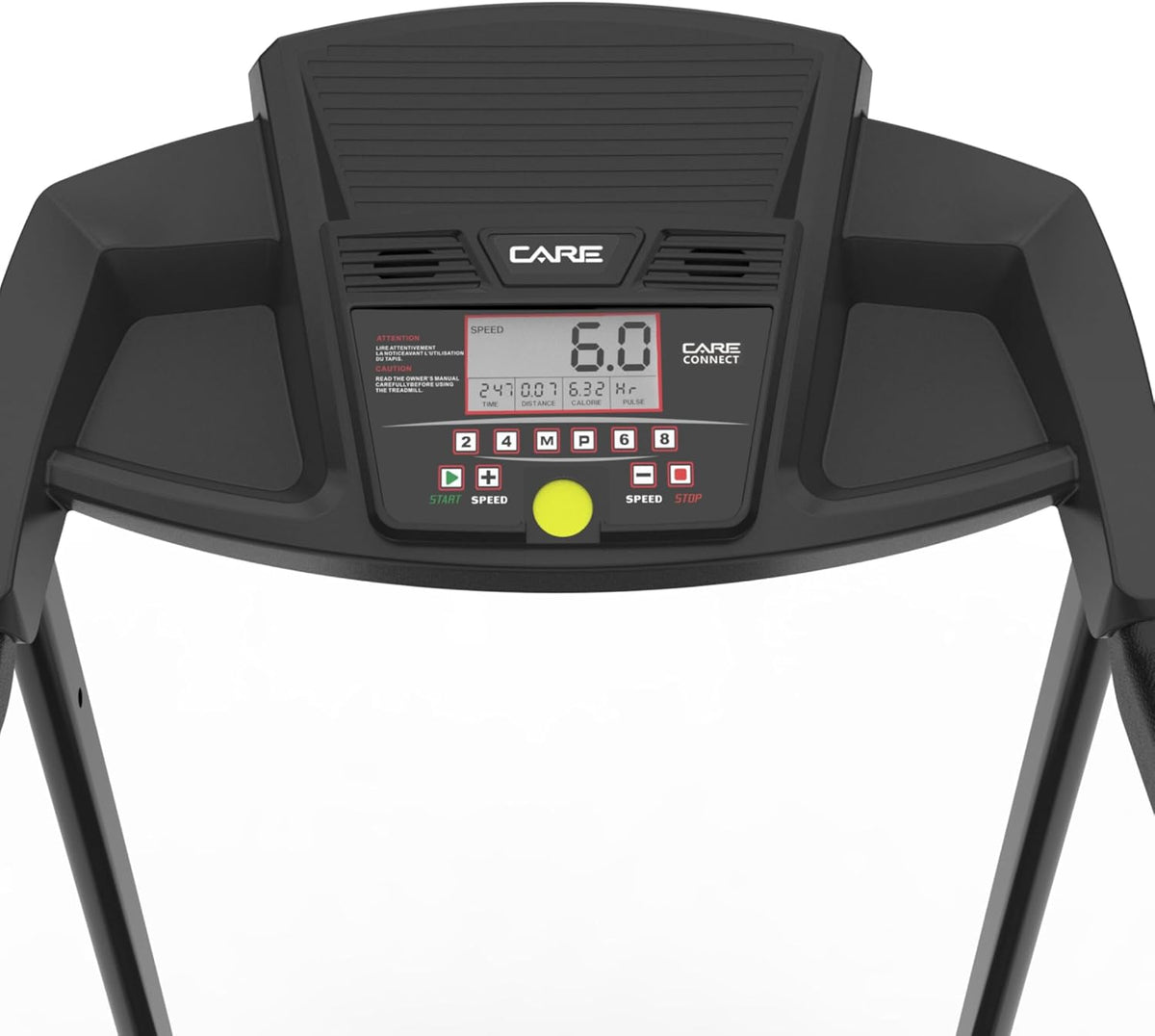 Care Fitness - Tapis de Course Connecté CT-5588-2 - Tapis de Marche électrique Inclinable et Pliable - Jusqu'à 16km/h - 3 Niveaux d'Inclinaison - 12 Programmes - Kinomap
