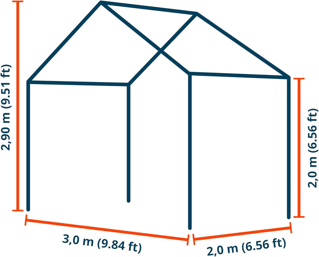 TOOLPORT Tente de réception 3x2 m pavillon Blanc bache PE 350 N imperméable Tente de Jardin