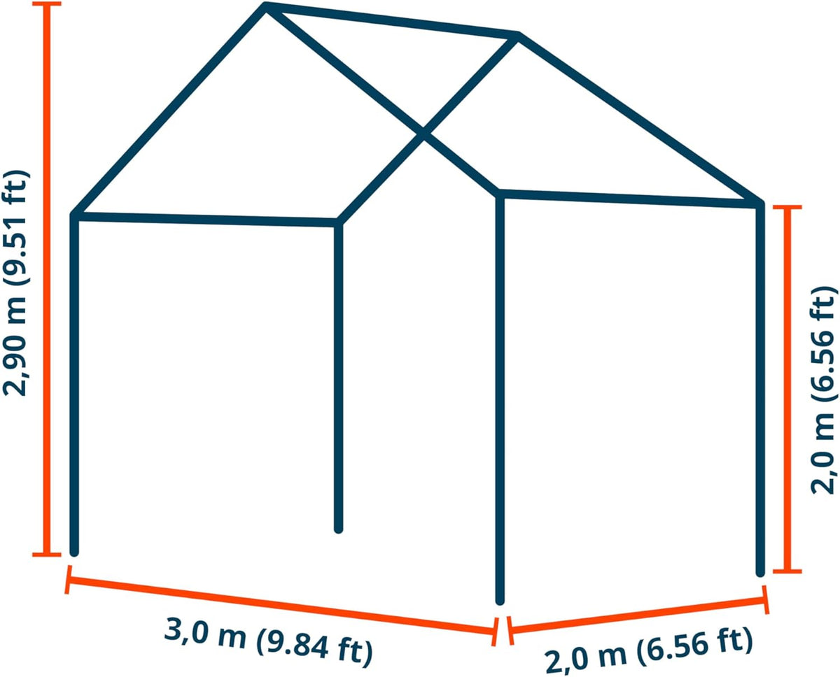 TOOLPORT Tente de réception 3x2 m pavillon Blanc bache PE 350 N imperméable Tente de Jardin