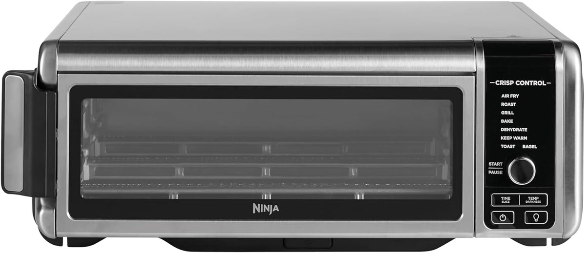 Ninja Foodi Four Multifonctions 8-en-1, Mini four portable, surfaces de travail, four multifonctions avec 8 fonctions de cuisson ; Air Fry, R?tir, Griller, Cuire et plus encore. Argent/Noir SP101EU