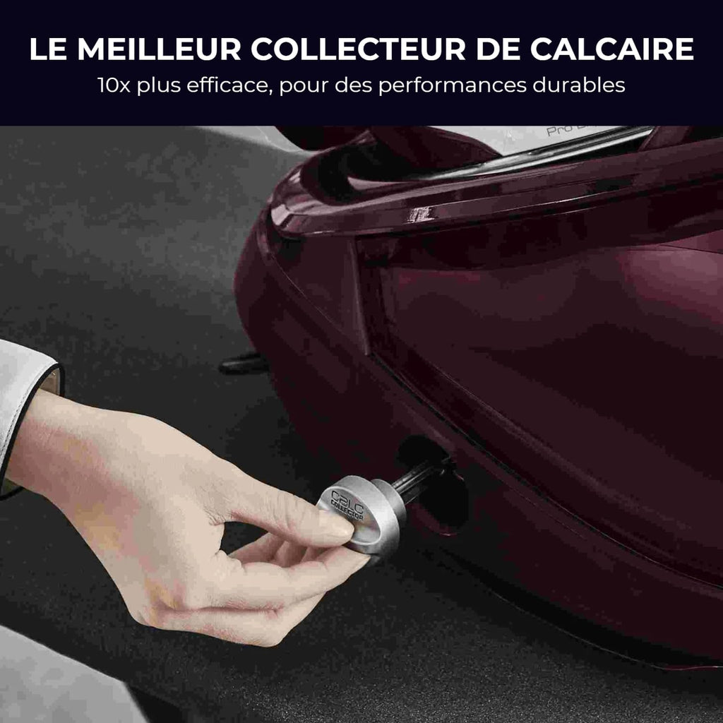 Calor Pro Express Vision Centrale vapeur, Lumière Smart LED sur le fer, Pression de 8,3 bars, Ultrapuissante, Débit vapeur 180 g/min, Jet vapeur 680 g/min, Anticalcaire, Fabriqué en France GV9810C0