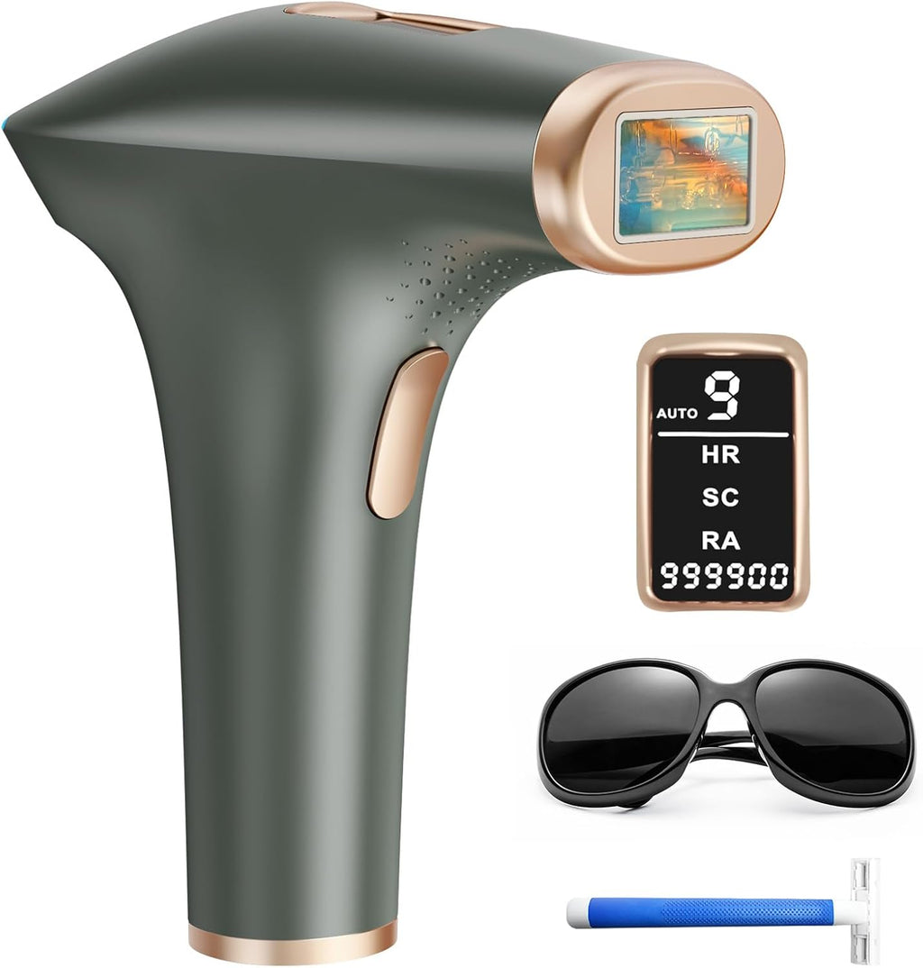 TIIMAGIC épilateur Lumière Pulsée, 9 Niveaux d'énergie IPL épilateur Définitif, 3 en 1 [HR/SC/RA] épilation Hair Removal Indolore pour Visage/Aisselles/Bikini, Femme, Homme - Noir