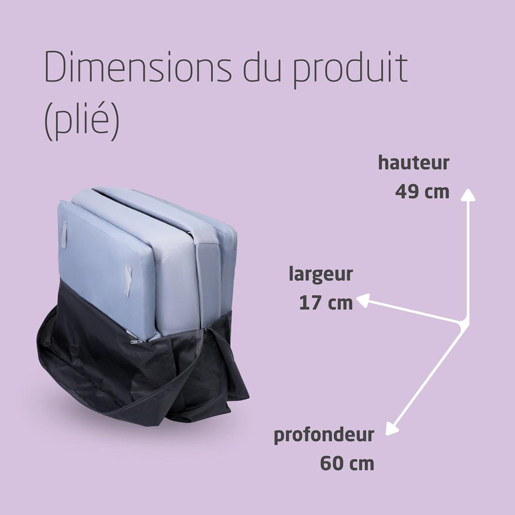 Maxi-Cosi Iris2, Lit Parapluie Bébé avec Matelas 2 en 1, 0-3 ans, 0-15 kg, Lit de Voyage Bébé, 2 Niveaux de Couchage, Fenêtre D'accès Latérale, Pliable & Léger, Matelas Extensible, Essential Grey