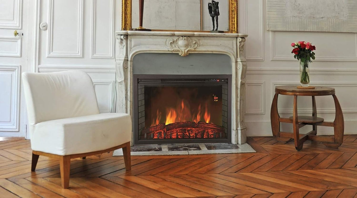 Chemin’Arte Insert électrique à Encastrer - Effet Flammes - LEDs - Oxford XL - 2000W - Con?u en France - Garanti 2 Ans