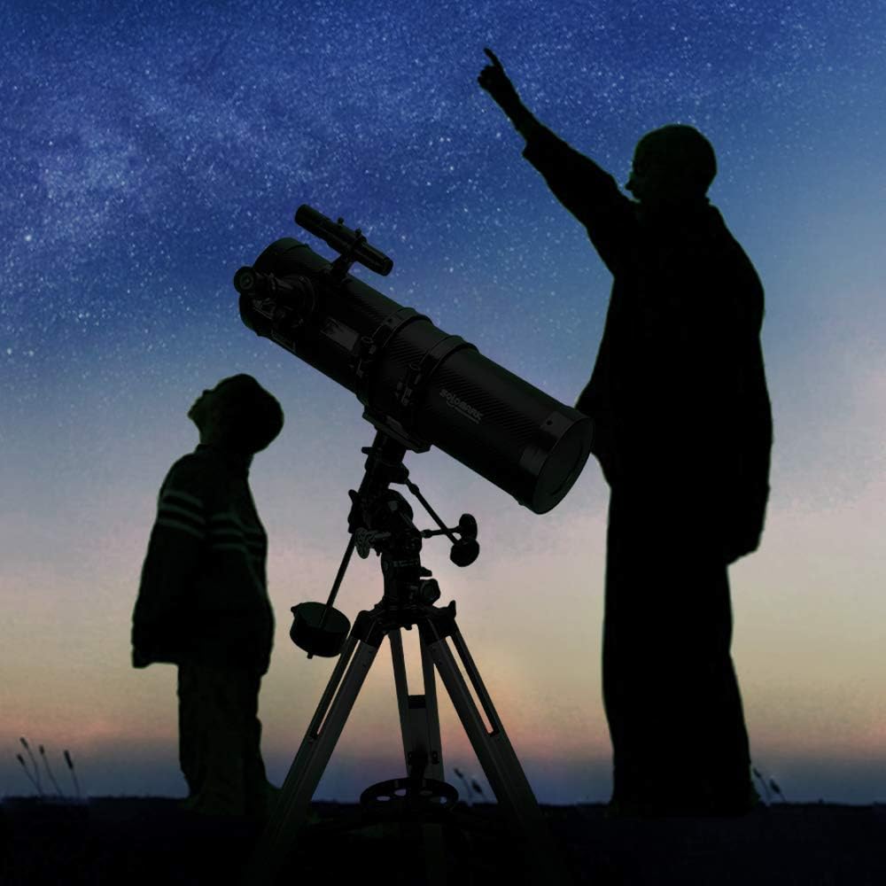 Télescope 130EQ Newton Réflecteur Télescope pour Adultes, Télescopes Professionnels pour Adultes, Livré avec Adaptateur Smartphone Objectif Barlow 1,5X et Filtre TMoon 13% T
