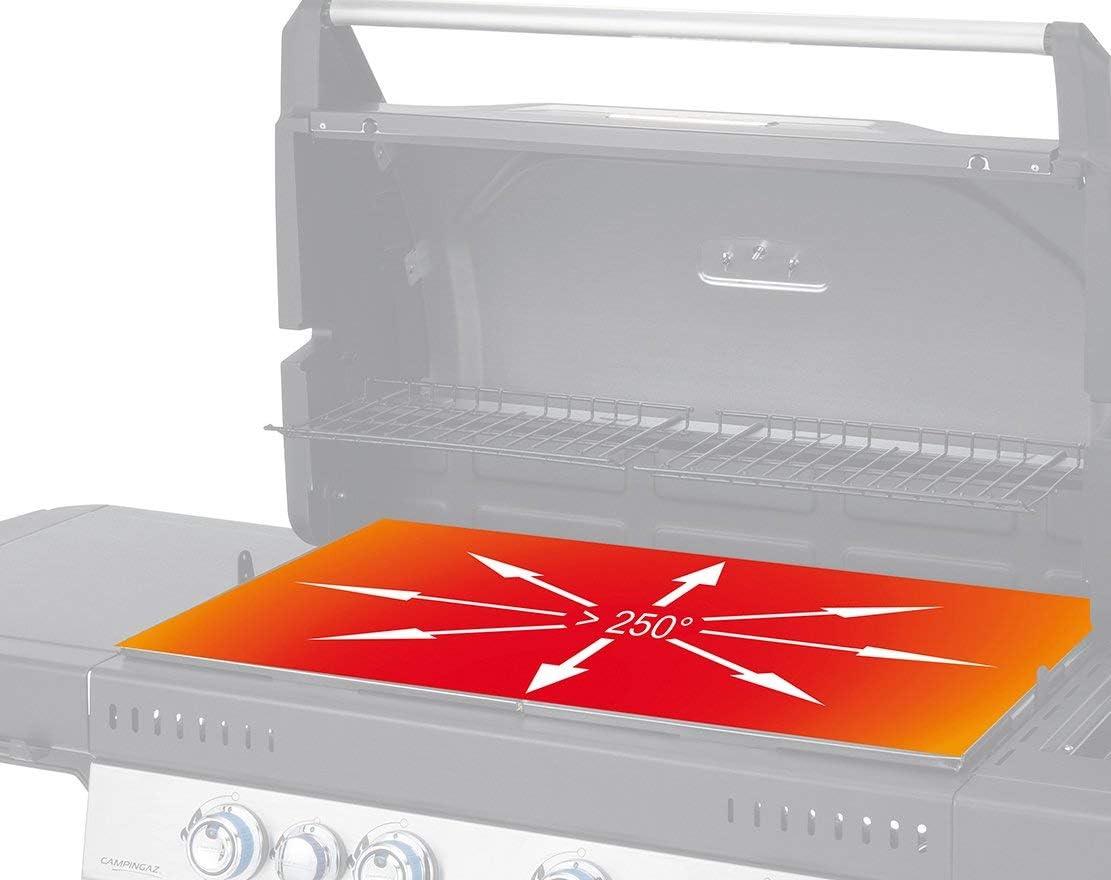 Campingaz Barbecue à gaz Class 4 LD Plus  4 br?leurs  Puissance 12.8kW Système de nettoyage facile InstaClean  grille et plancha en fonte double émaillage  2 tablettes latérales