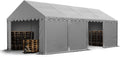 TOOLPORT Tente de Stockage 4x8 m abri bache PVC 700 N imperméable Gris