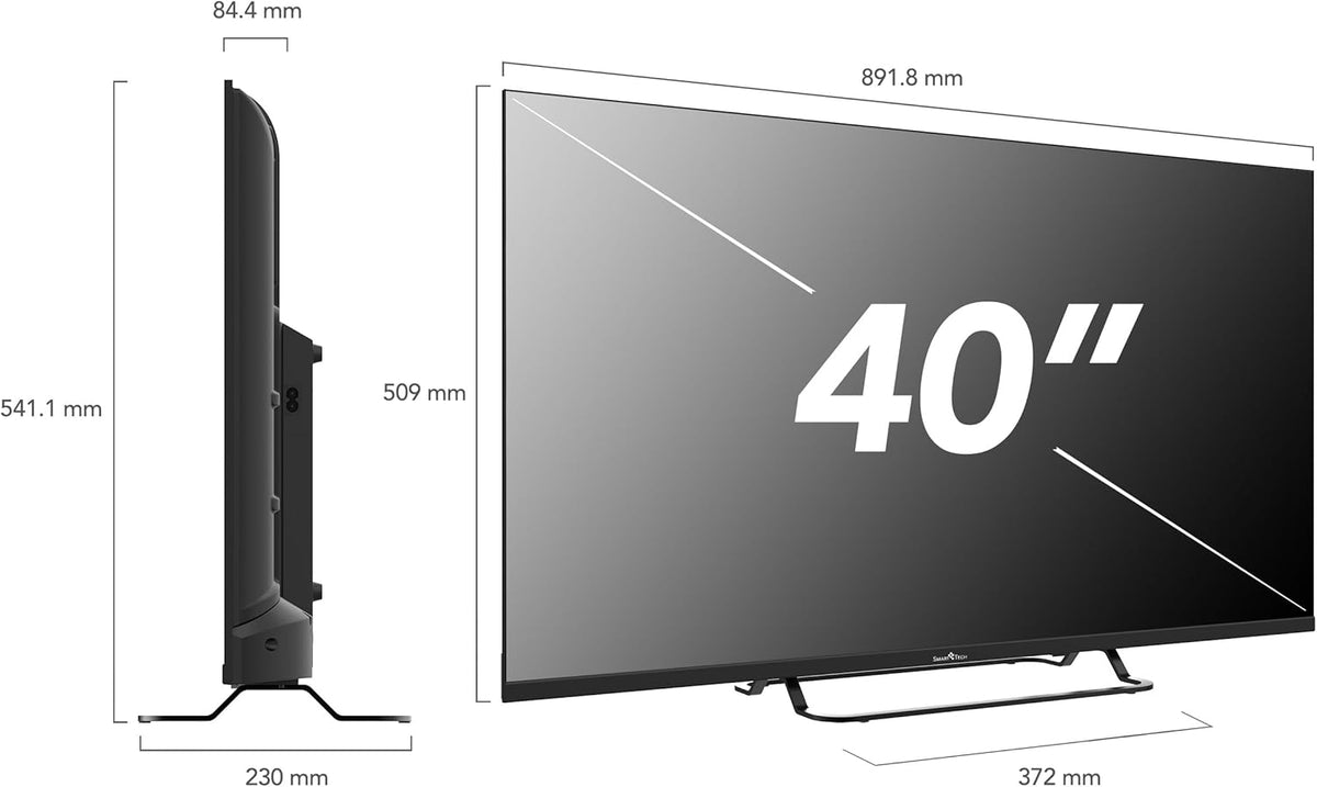 Smart Tech TV LED FHD 40' (101 cm) 40FV02V Smart TV VIDAA - Molotov  Netflix  Prime Video  +  Youtube  Plex 3xHDMI - 2xUSB - Mode Hotel-2024