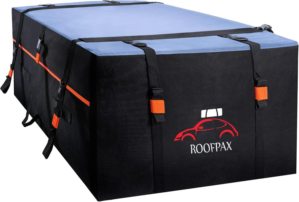 RoofPax 0,7 m3. Sac de Transport pour Toit Extra étanche, Double Fermeture éclair résistante aux intempéries, Tapis intégré, 10 Sangles d’arrimage Robustes pour Voitures avec ou sans Barres ou Rails