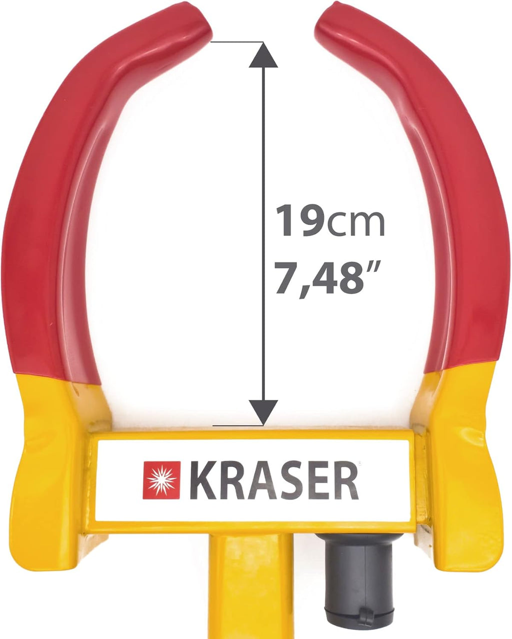 KRASER WA820 Antivol Voiture Sabot Roue, N1 Allemagne, Haute Sécurité Serrure Anti-Per?age, Antivol Caravane Visible Dissuasif, Blocage Anti vol Universel Réglable 18-29 cm Auto, Camping Car, Remorque