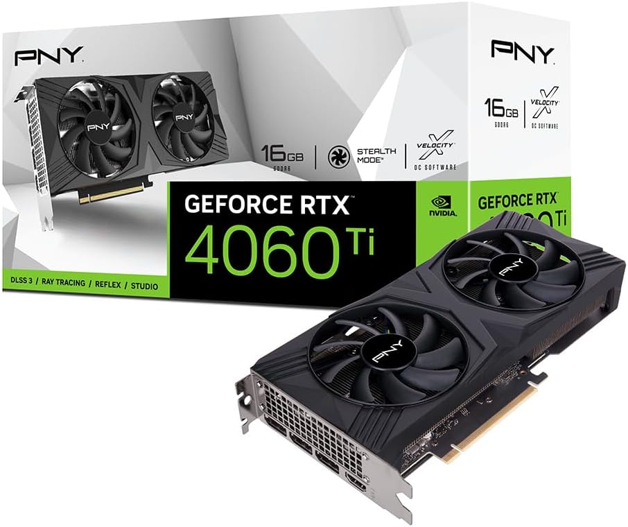 PNY GeForce RTX? 4060 Ti 16GB Verto Dual Fan Edition Carte Graphique DLSS 3