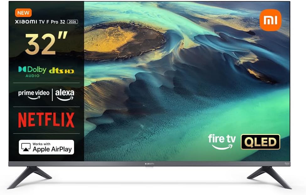 Xiaomi TV F Pro 32, 81 cm (32 Pouces), QLED, Smart TV, Fire OS7, Contr?le Vocal Alexa, Dolby Audio?, DTS Virtual:X, DTS-HD, Compatible avec Apple AirPlay