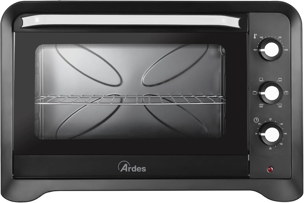 ARDES - AR6264PB Four électrique ventilé Capacité de 64 litres avec lumière interne 6 fonctions de cuisson minuterie double vitrage avec accessoires MAGNUS, Noir