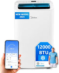MIDEA Climatiseur Mobile Silencieux 12000 BTU avec évacuation - Climatisation Portable Prêt à Poser 3500W - Clim Réversible Split Mobile - 4 modes avec Kit de Fenêtre et App Control
