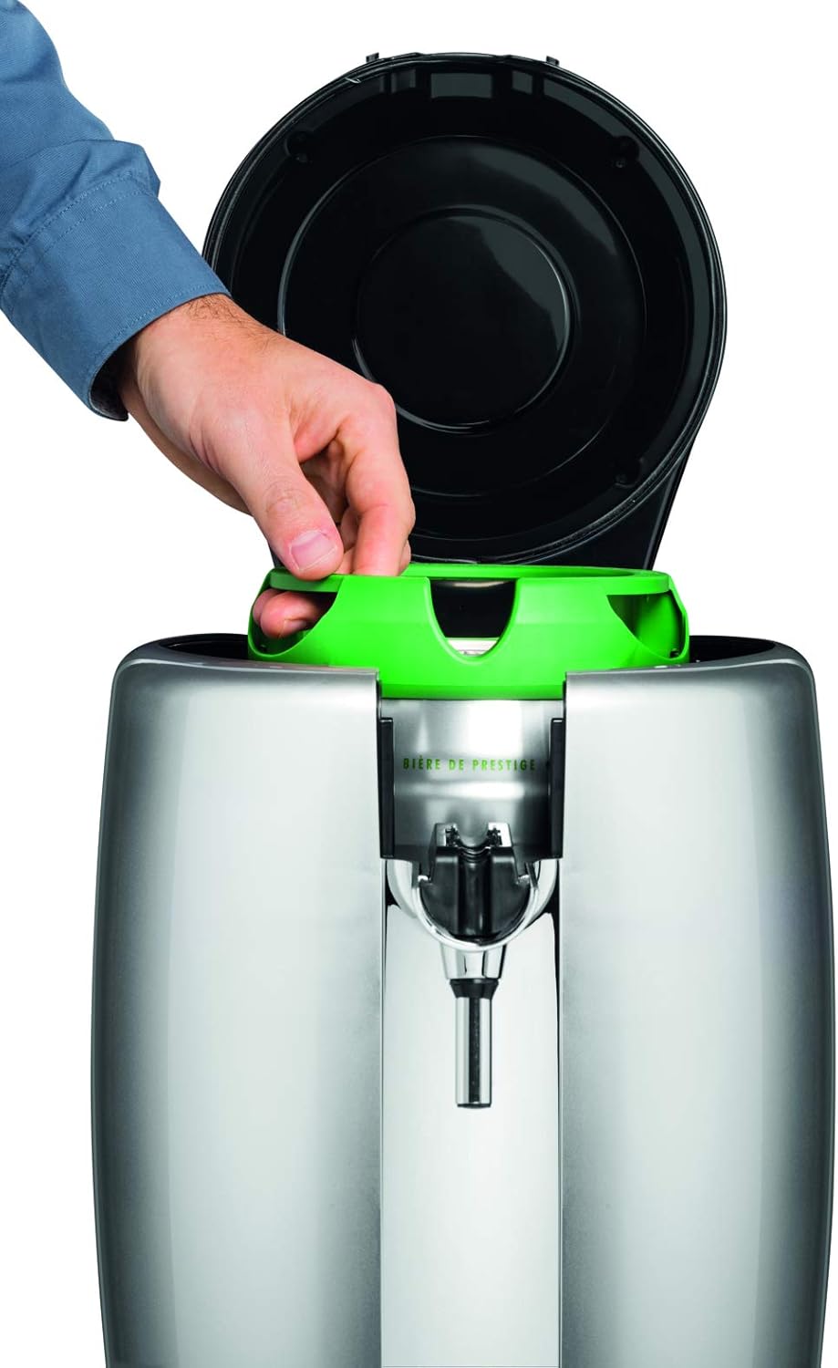 Krups BeerTender Silver et chrome  Machine à bière  Pression pour la maison  Tireuse à bière  Pompe à bière  Coffret 2 verres YY2931FD