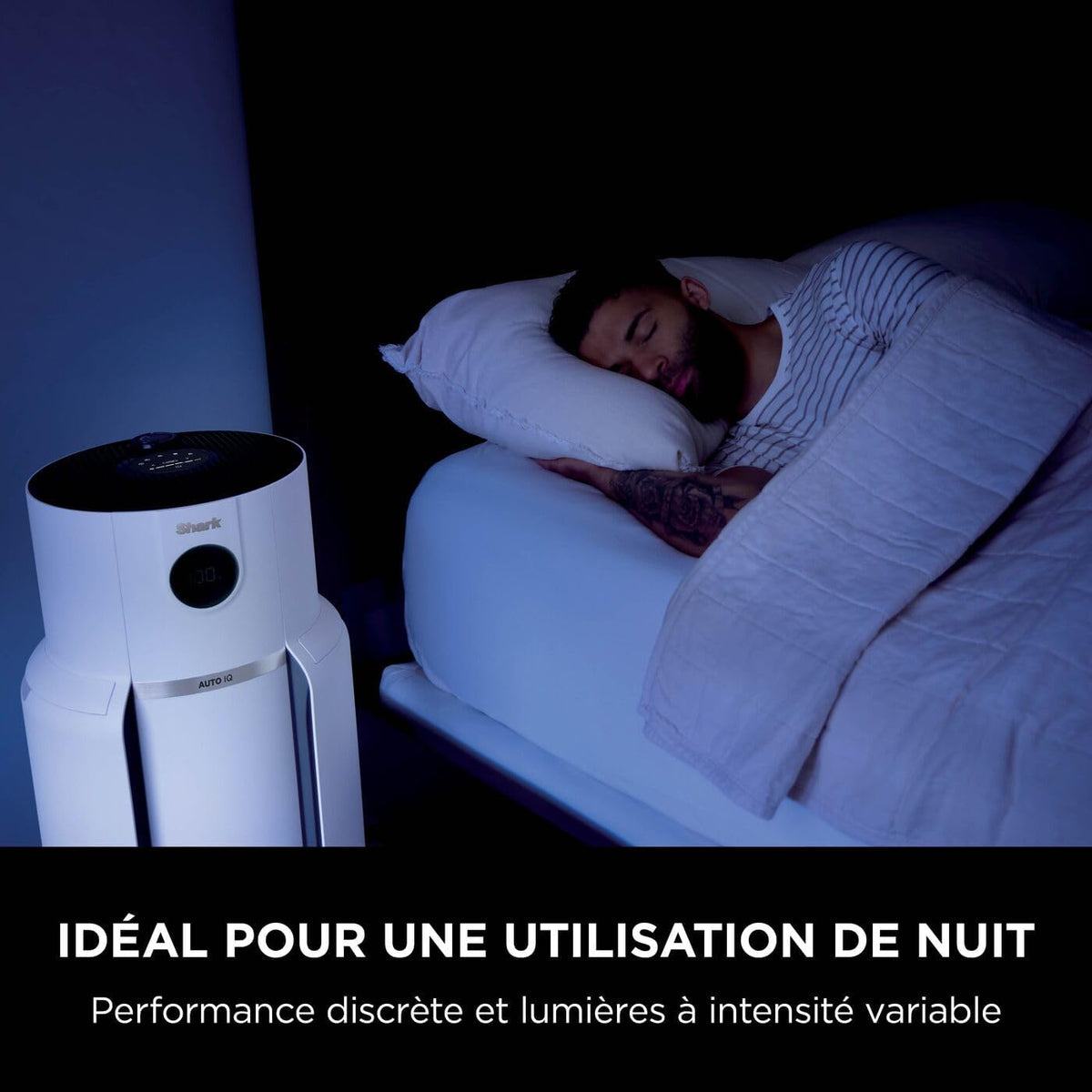Shark NeverChange jusqu'à 5 ans Purificateur d'air MAX intérieur, Couvre 130m2, Filtre HEPA 5 ans, Capture 99,97% allergènes, Mode automatique, Silencieux, LED, Blanc HP300EU