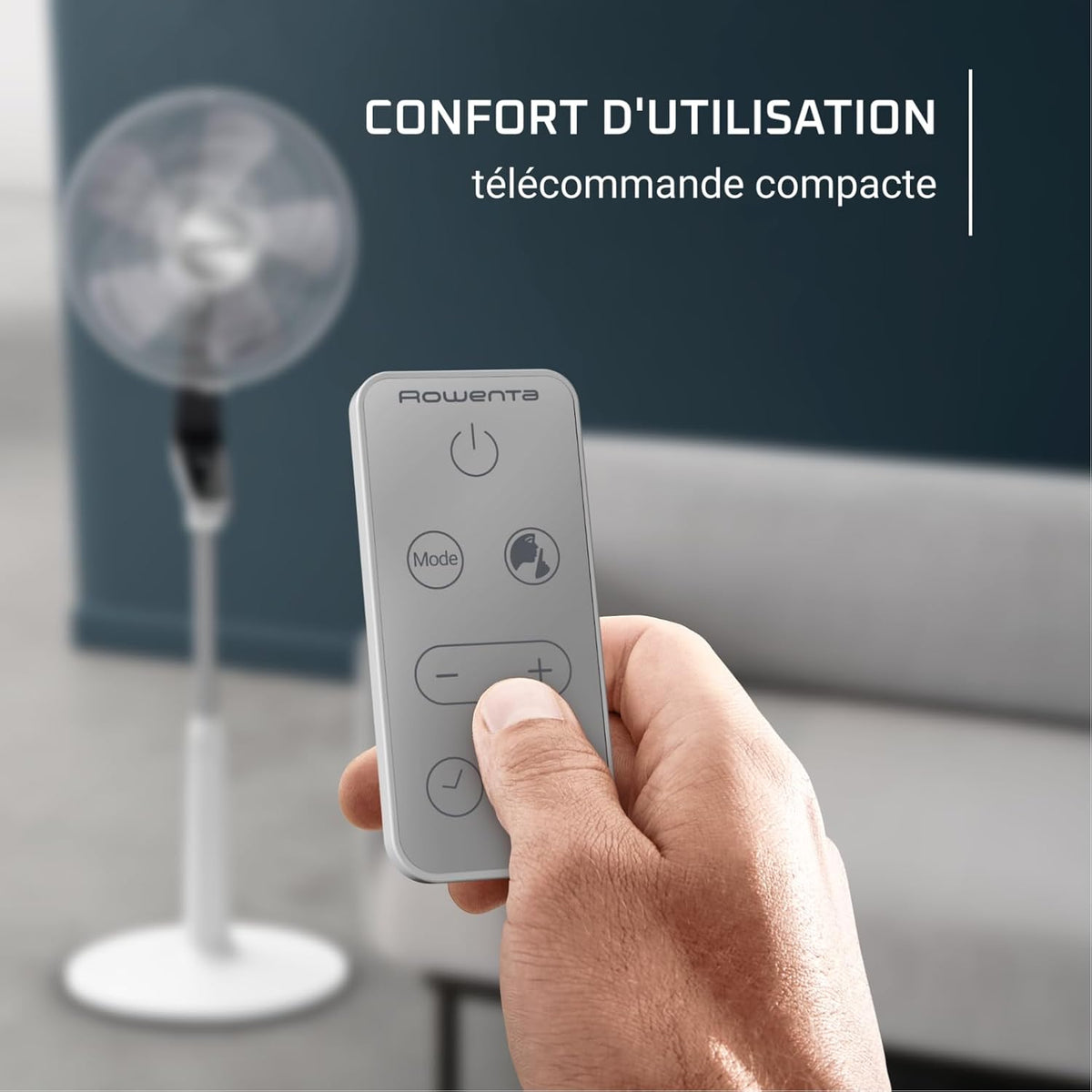 Rowenta Turbo Silence Extreme Ventilateur sur pied, Puissant, Silencieux, écoénergétique, Design, Timer 12h, Télécommande VU5690F0