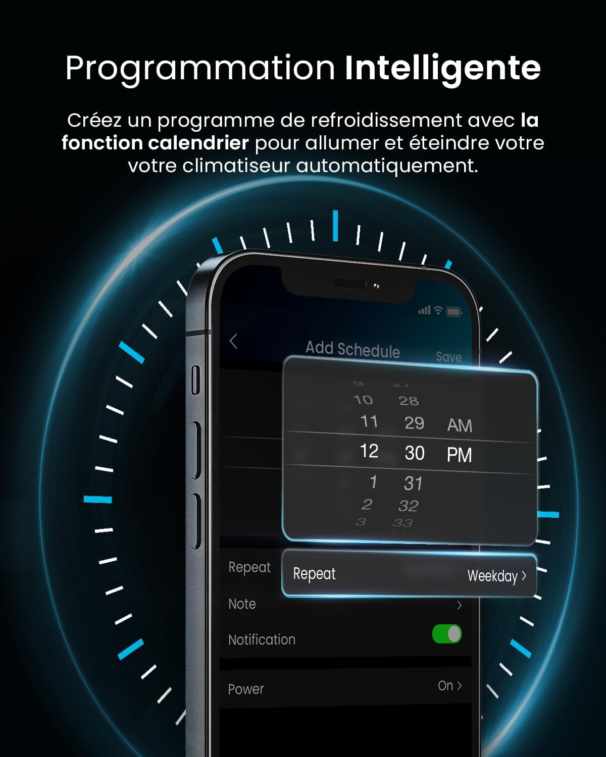 Pro Breeze Climatiseur Mobile 4-en-1 9000 BTU - Clim Puissante compatible WiFi avec Application- Minuterie 24 heures, Télécommande et Kit Fenêtre inclus pour Chambre, Salon 22m2 [Classe énergétique A]