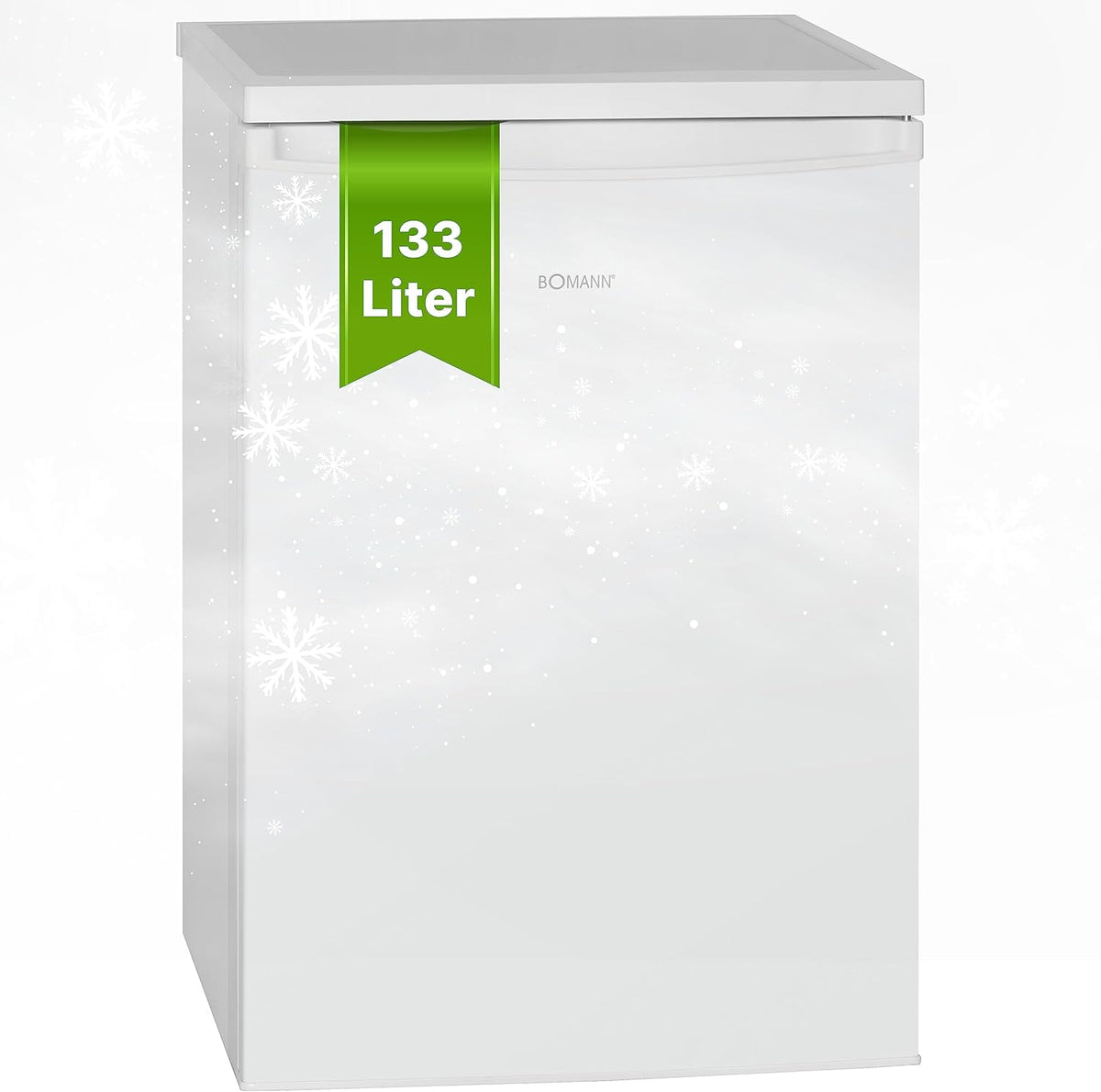Bomann Réfrigérateur 133L blanc VS2185-1-blanc, Capacité nette : 133 litres, éclairage intérieur à DEL, Contr?le de la température en continu, 3 clayettes en verre