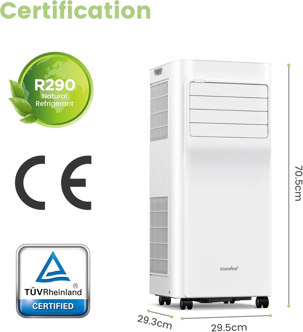 COMFEE' Climatiseur Mobile 9000 BTU/h 2,6kW, Contr?le APP, 3 Modes, 3 Vitesses de ventilation, Dimensions compactes, Pour pièces de 33㎡, Breezy Cool 2.6, Fonctionne avec Alexa