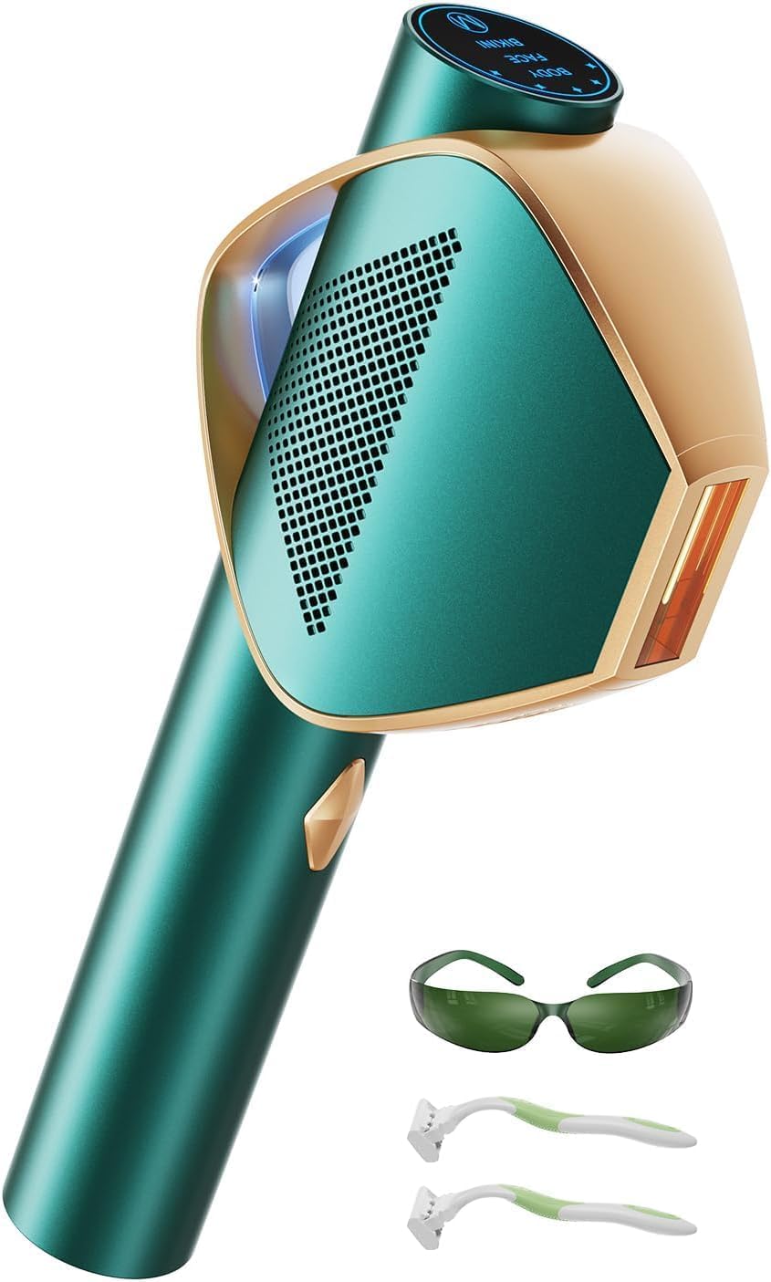 Blissky épilateur Lumière Pulsée avec Technologie Flash Rapide IGBT, IPL épilateur Flash Illimité, 19,8J épilation Lumière Pulsée avec 600nm Feu Rouge pour Corps Visage Bikini, Femme et Homme
