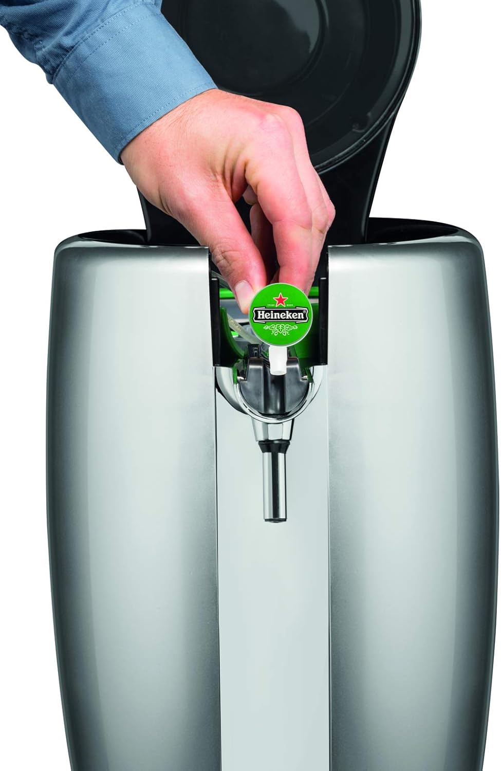 Krups BeerTender Silver et chrome  Machine à bière  Pression pour la maison  Tireuse à bière  Pompe à bière  Coffret 2 verres YY2931FD