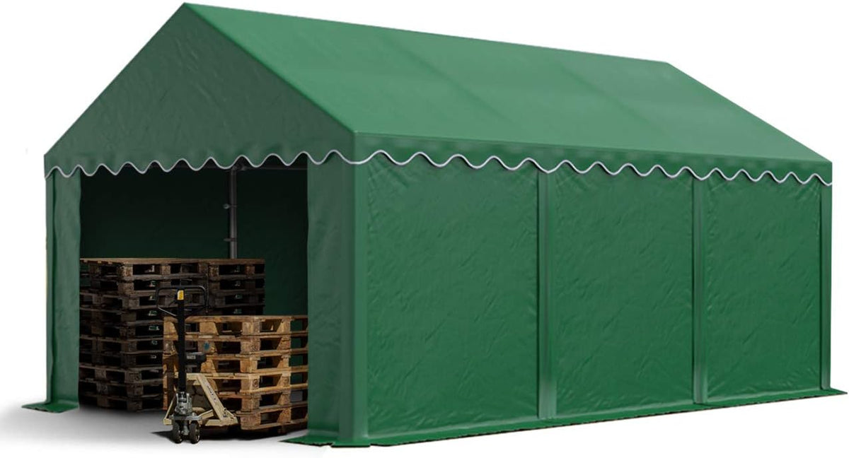 TOOLPORT Tente de Stockage 4x6 m abri bache PVC 700 N imperméable Vert foncé