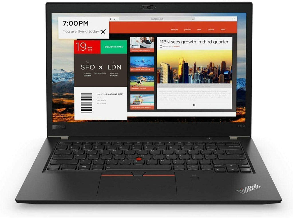 Lenovo ThinkPad T480s Ordinateur portable professionnel  14" FHD (1920 x 1080)  Intel Core i7-8650U jusqu'à 4 2 GHz  RAM DDR4 16 Go  SSD 512 Go  CAM  Bluetooth  Windows 11 Pro (renouvelé)