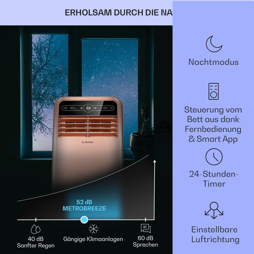 Produktbild: Klarstein Mobile Klimaanlage mit Abluftschlauch – Modell mit Fernbedienung