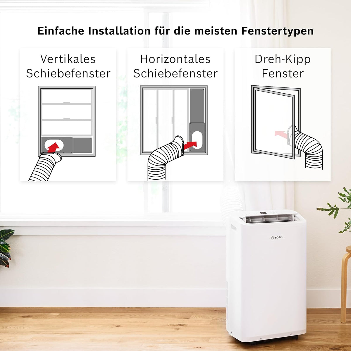 Bosch Cool 4000 Mobiles Klimagerät - 3-in-1: Klimagerät – Frontalansicht 4/66