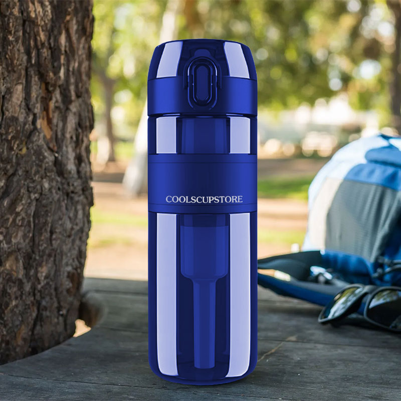 Blue Time Ring Design Plastic Water Purification Cup