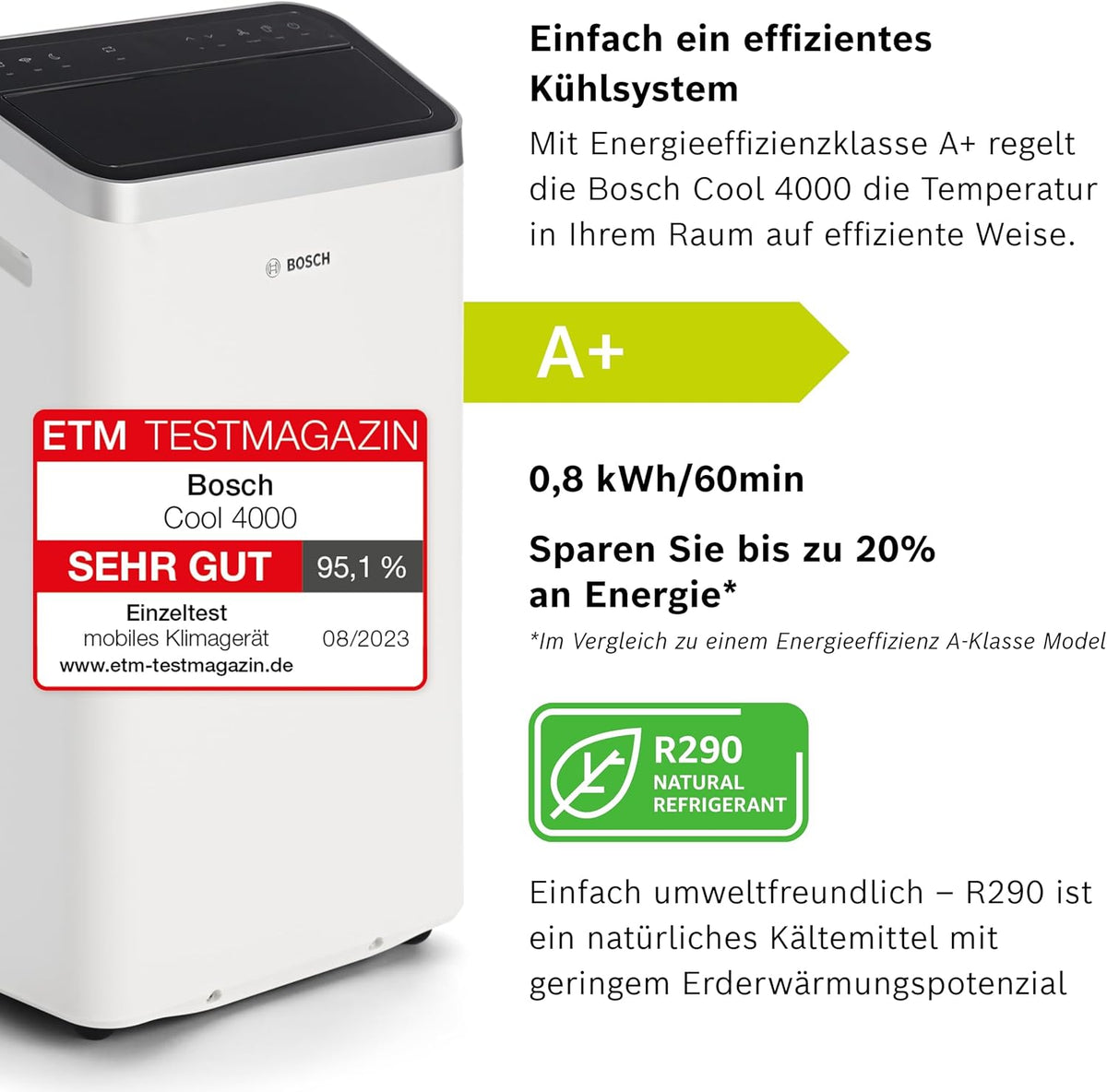 Bosch Cool 4000 Mobiles Klimagerät - 3-in-1: Klimagerät – Seitenansicht 62/66