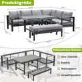 Atenza Aluminium Gartenlounge in Grau auf der Terrasse