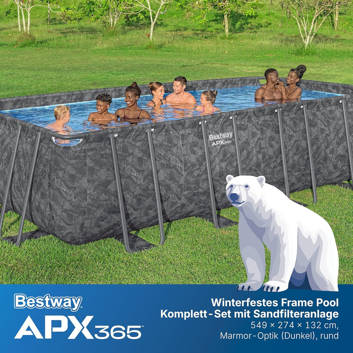 Bestway APX365 Winterfestes Frame Pool Set – Seitenansicht 2/9