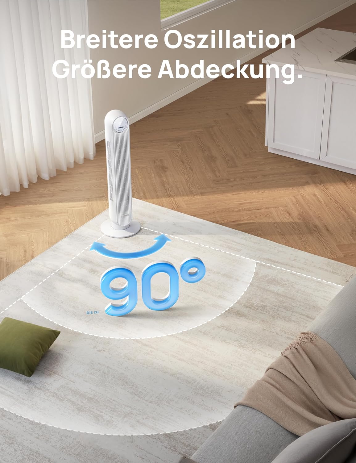 Dreo Smart 20dB Leiser Turmventilator – Rückansicht 5/8