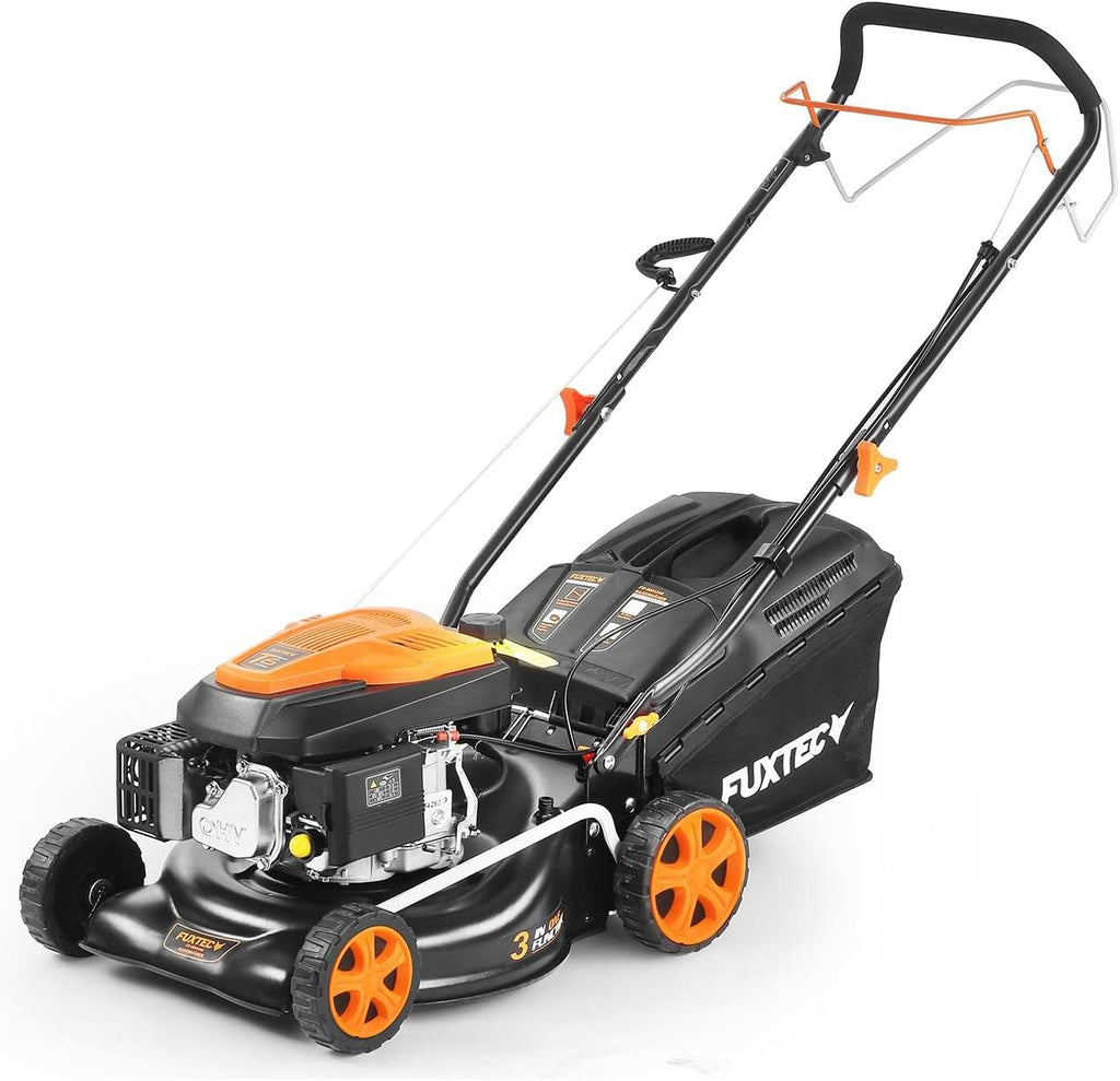 FUXTEC FX-RM4646ECO benzinegrasmaaier, stuur uitgeklapt